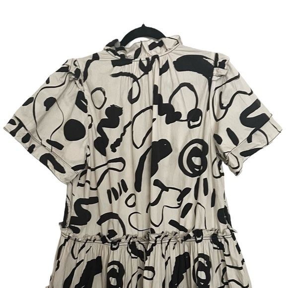 Hunter Bell Merritt Dress in Black and White Ink Line Medium - Picture 5 of 8
